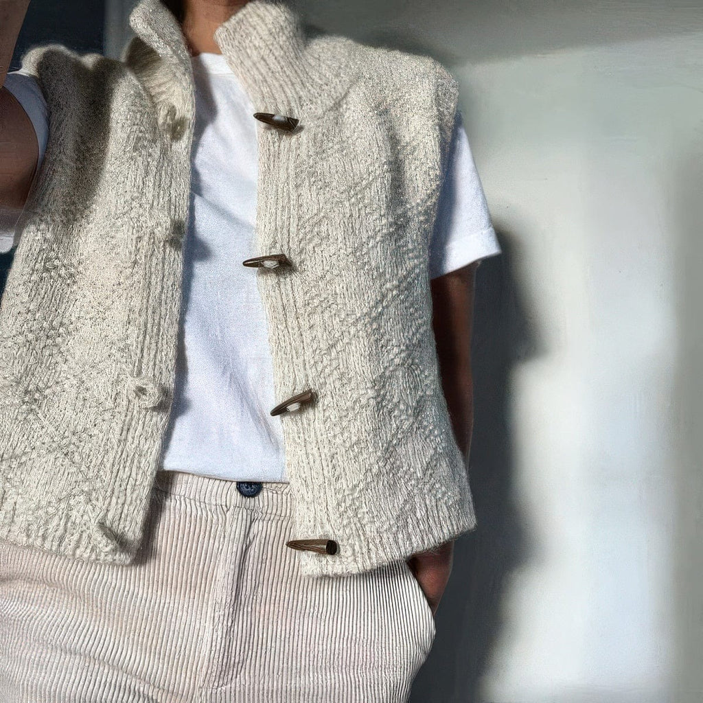Primadon Damenpullover Silje | Schlichte Strickweste Damen mit Stehkragen lang