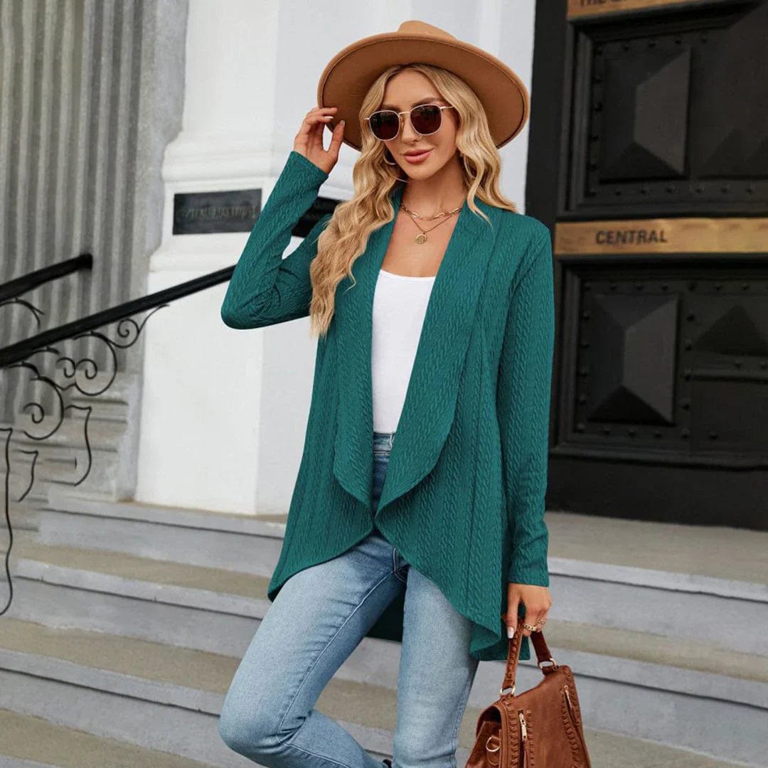 Primadon Damenpullover Weicher Strickjacke Cardigan für Damen offen aus Polyester Herbstmode elegant