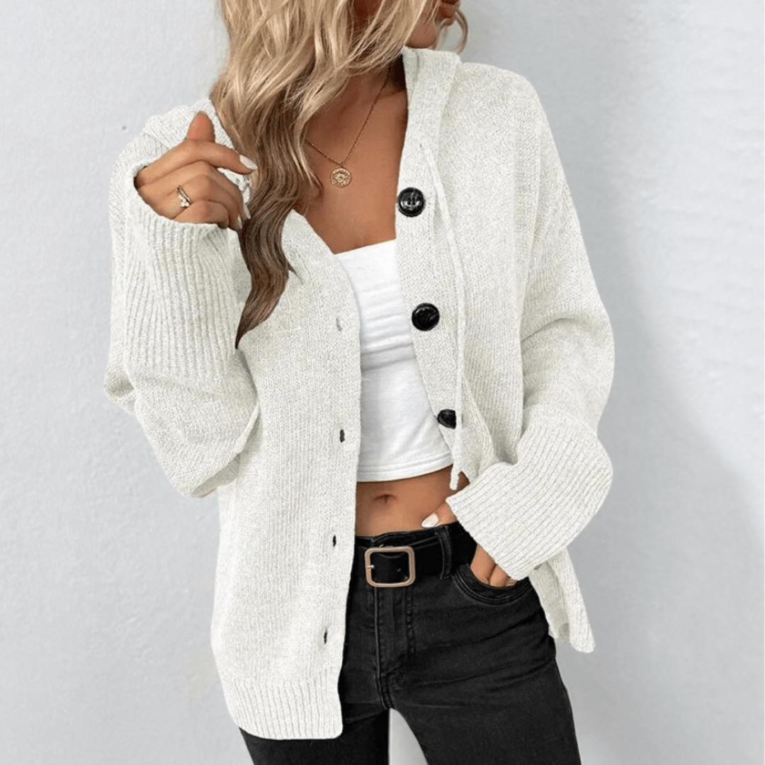Primadon Damenpullover Weiß / S Romy | warme Strickjacke für Damen Winter