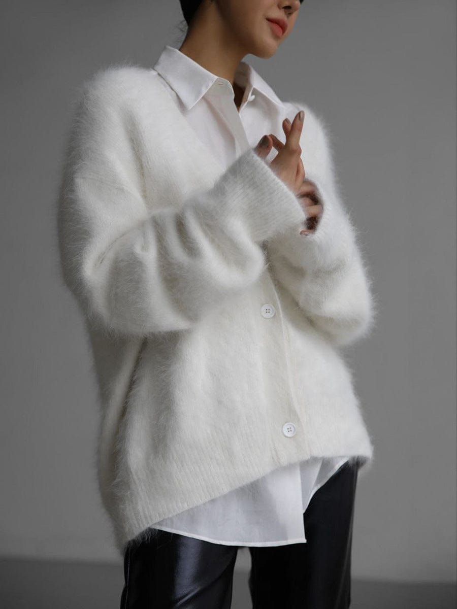 Primadon Damenpullover Weiß / S Sophie Damen Strickjacke | Weicher V-Ausschnitt, Zeitlos und Atmungsaktiv