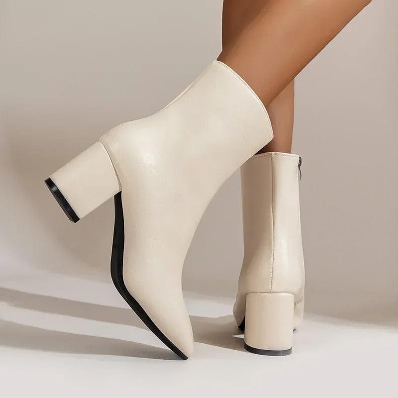 Primadon Damenstiefel Beige / 2 Clara | Elegante Knöchelstiefel für Damen Blockabsatz