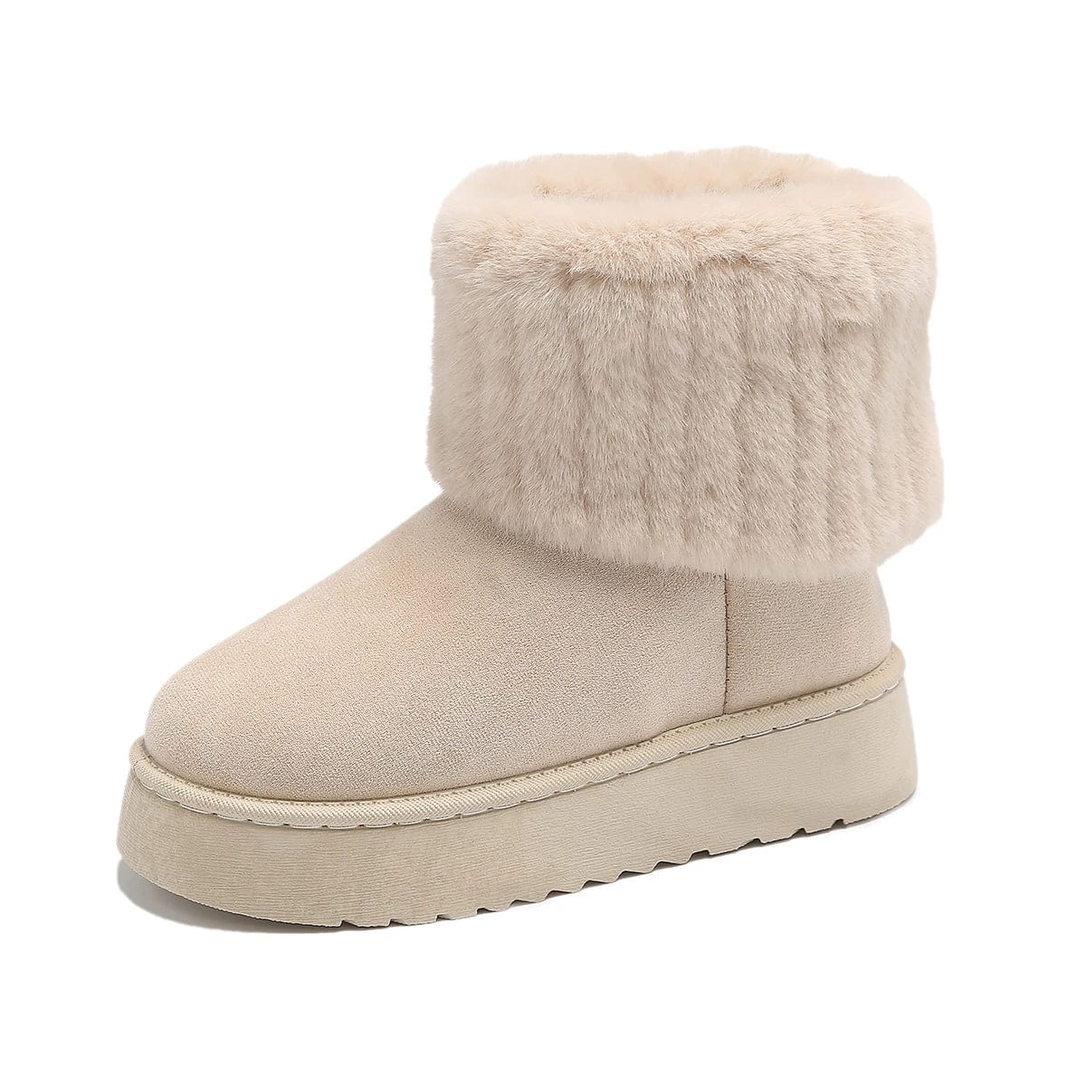 Primadon Damenstiefel Beige / 3 Amelie | Elegante Fellgefütterte Stiefel für Damen Schwarz