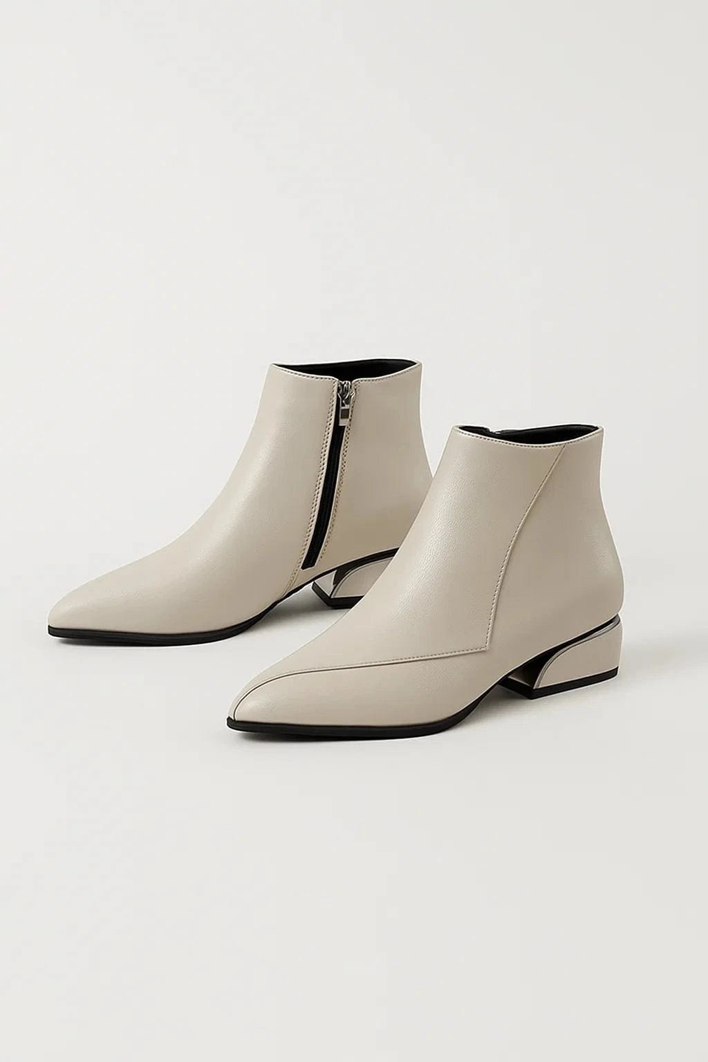 Primadon Damenstiefel Beige / 35.5 Noémie elegante Lederstiefel für Damen mit Sculpted Metallic Absätzen