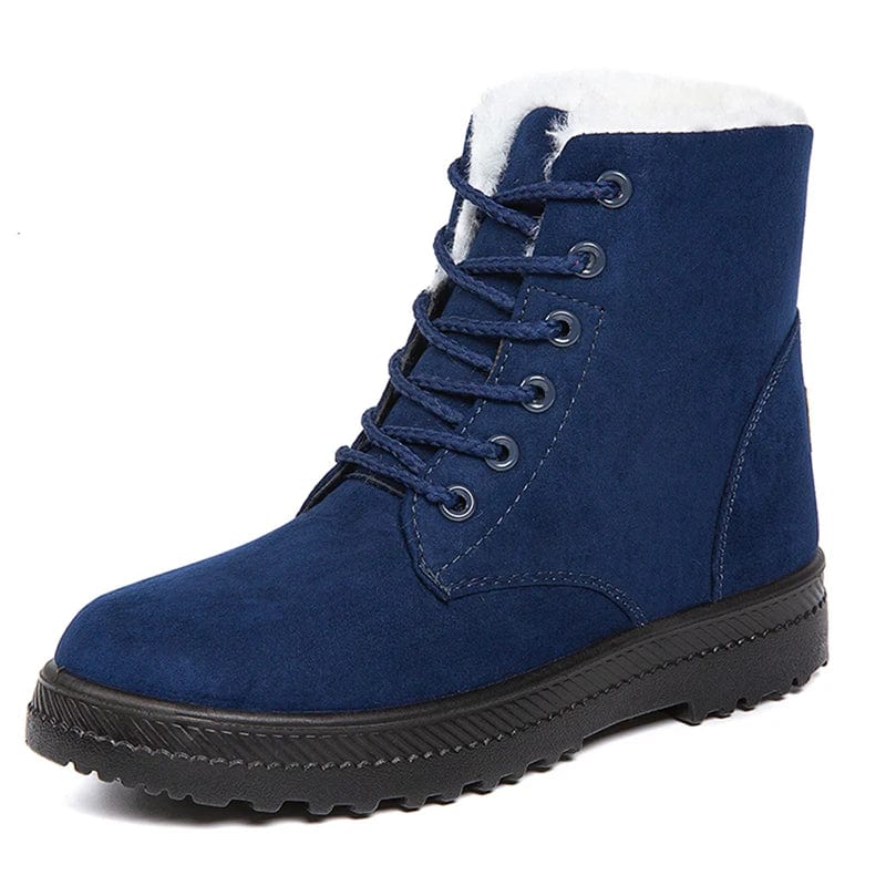 Primadon Damenstiefel Blau / 2.5 Amelie | Elegante Schnürstiefel für Damen schwarz mit dicker Sohle