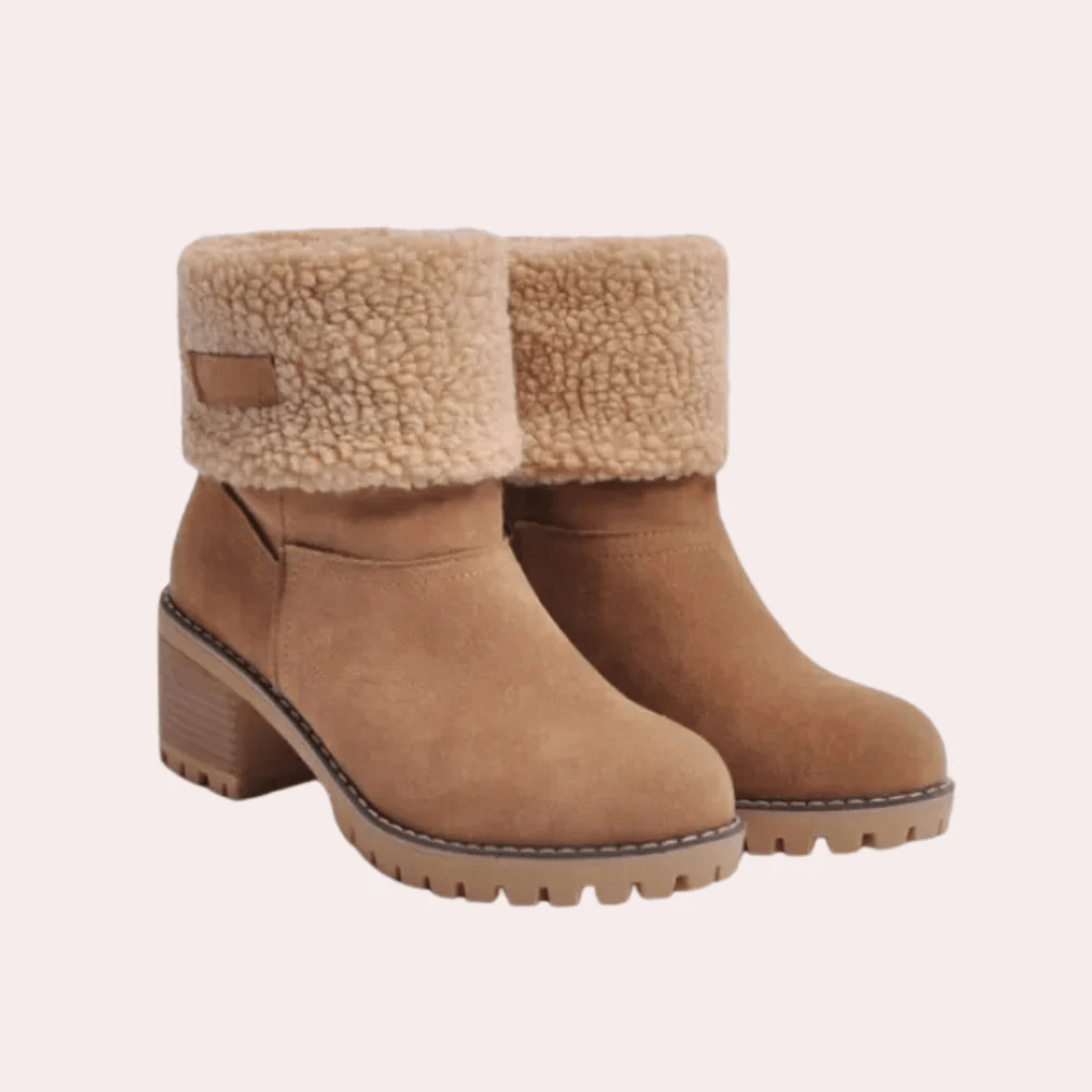 Primadon Damenstiefel Braun / 2.5 Amelie | Lässige Ankle Boots für Damen mit Lammfell