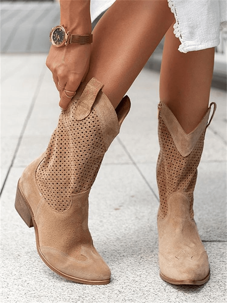 Primadon Damenstiefel Braun / 35 Clara | elegante Cowboystiefel für Damen atmungsaktiv