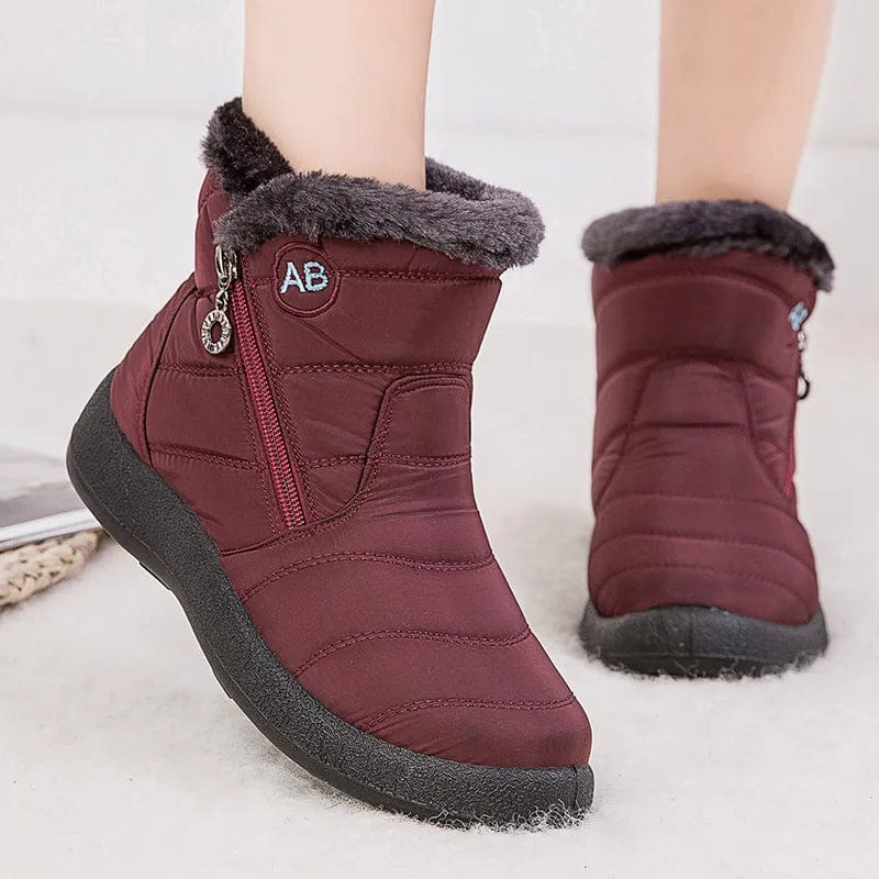 Primadon Damenstiefel Burgunder / 2.5 Amelie | Bequeme Ankle Boots für Damen mit Fellfutter