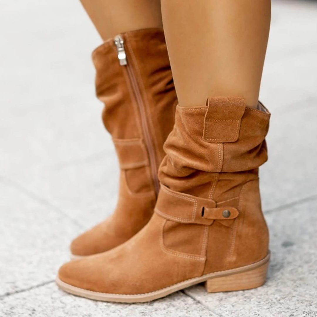 Primadon Damenstiefel Clara | Lässige Slouch-Stiefel für Damen schwarz Herbst
