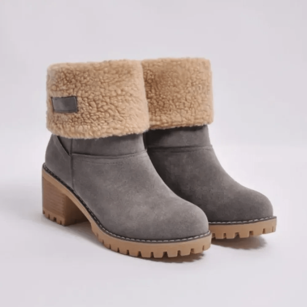 Primadon Damenstiefel Grau / 2.5 Amelie | Lässige Ankle Boots für Damen mit Lammfell