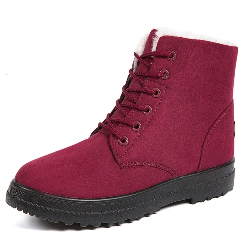 Primadon Damenstiefel Rot / 2.5 Amelie | Elegante Schnürstiefel für Damen schwarz mit dicker Sohle
