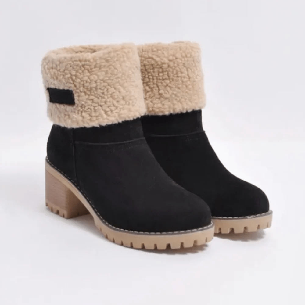 Primadon Damenstiefel Schwarz / 2.5 Amelie | Lässige Ankle Boots für Damen mit Lammfell