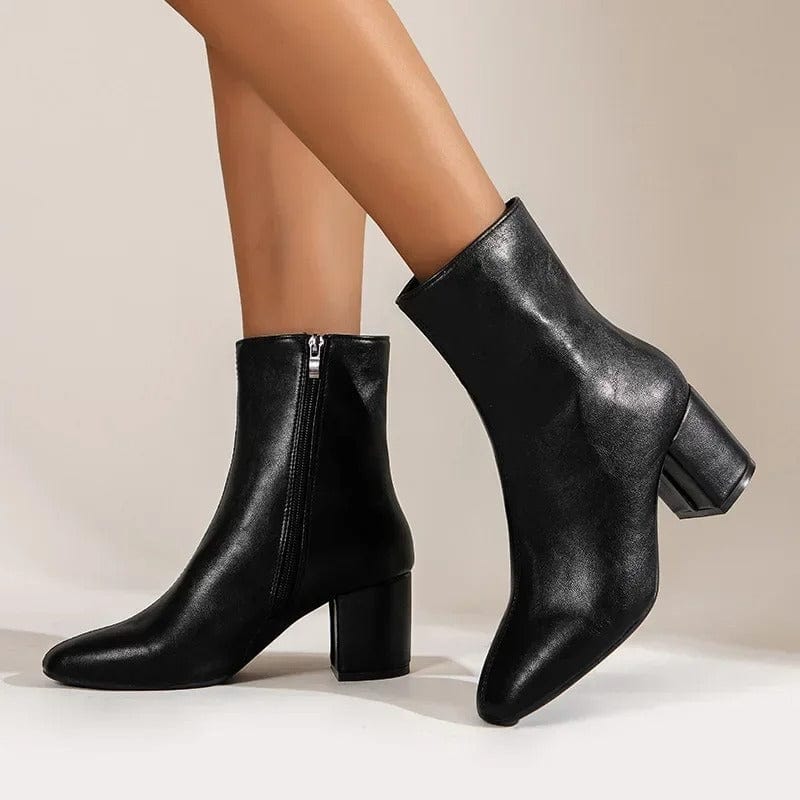 Primadon Damenstiefel Schwarz / 2 Clara | Elegante Knöchelstiefel für Damen Blockabsatz