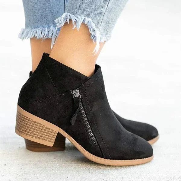 Primadon Damenstiefel Schwarz / 2 Clara | Elegante Knöchelstiefel für Damen mit niedrigem Absatz
