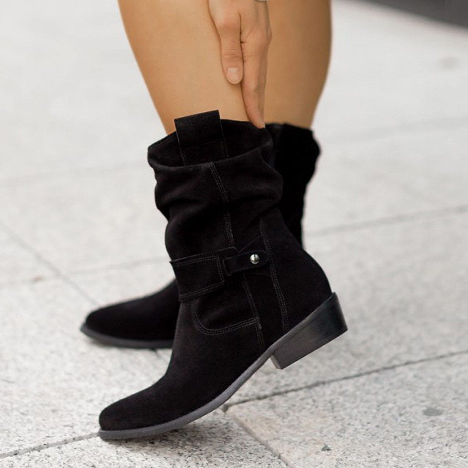 Primadon Damenstiefel Schwarz / 2 Clara | Lässige Slouch-Stiefel für Damen schwarz Herbst