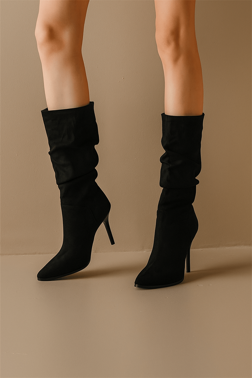 Primadon Damenstiefel Schwarz / 35 Noor elegante Wildleder-Stiefeletten für Damen stiletto