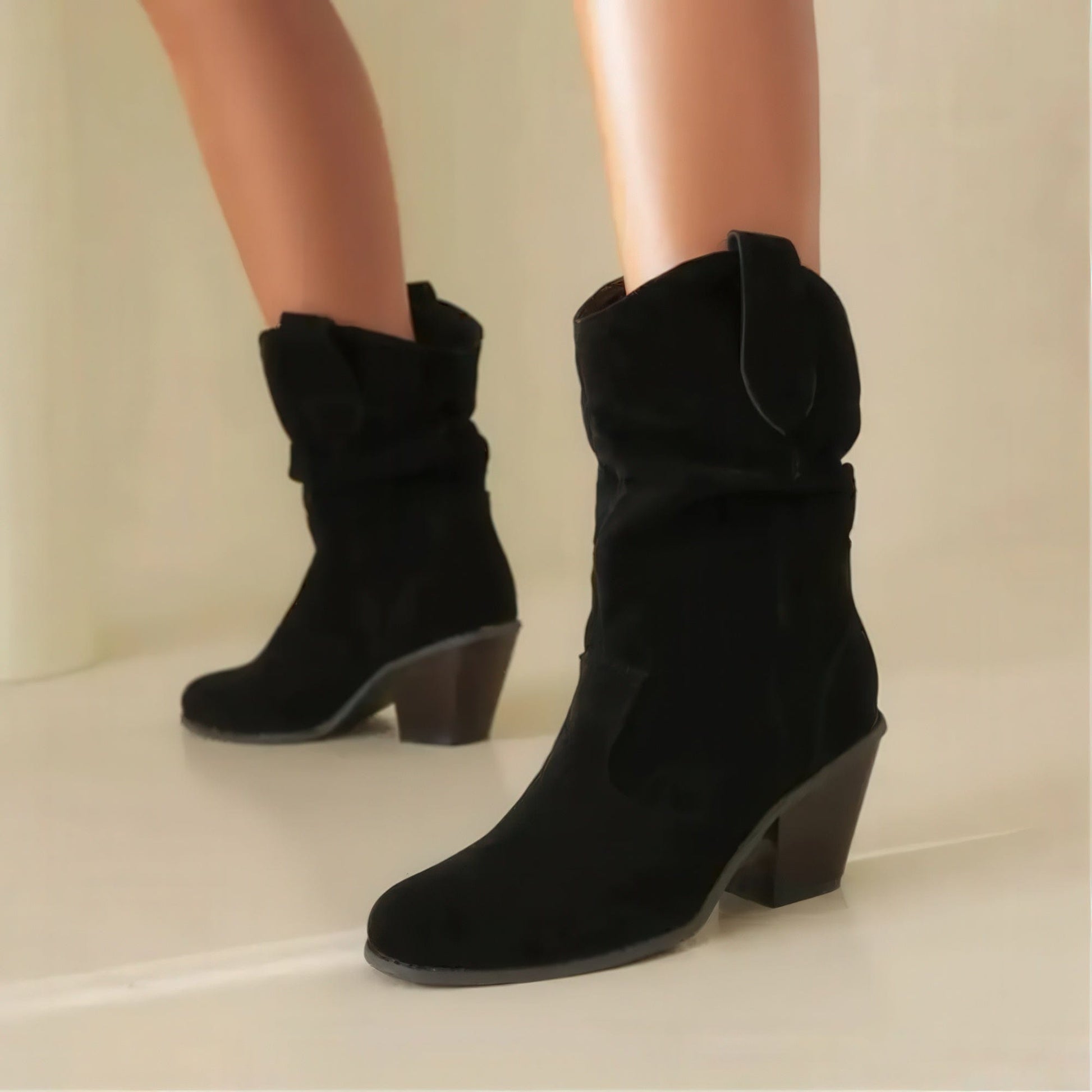 Primadon Damenstiefel Schwarz / 35 Savina elegante Westernboots für Damen mid-calf