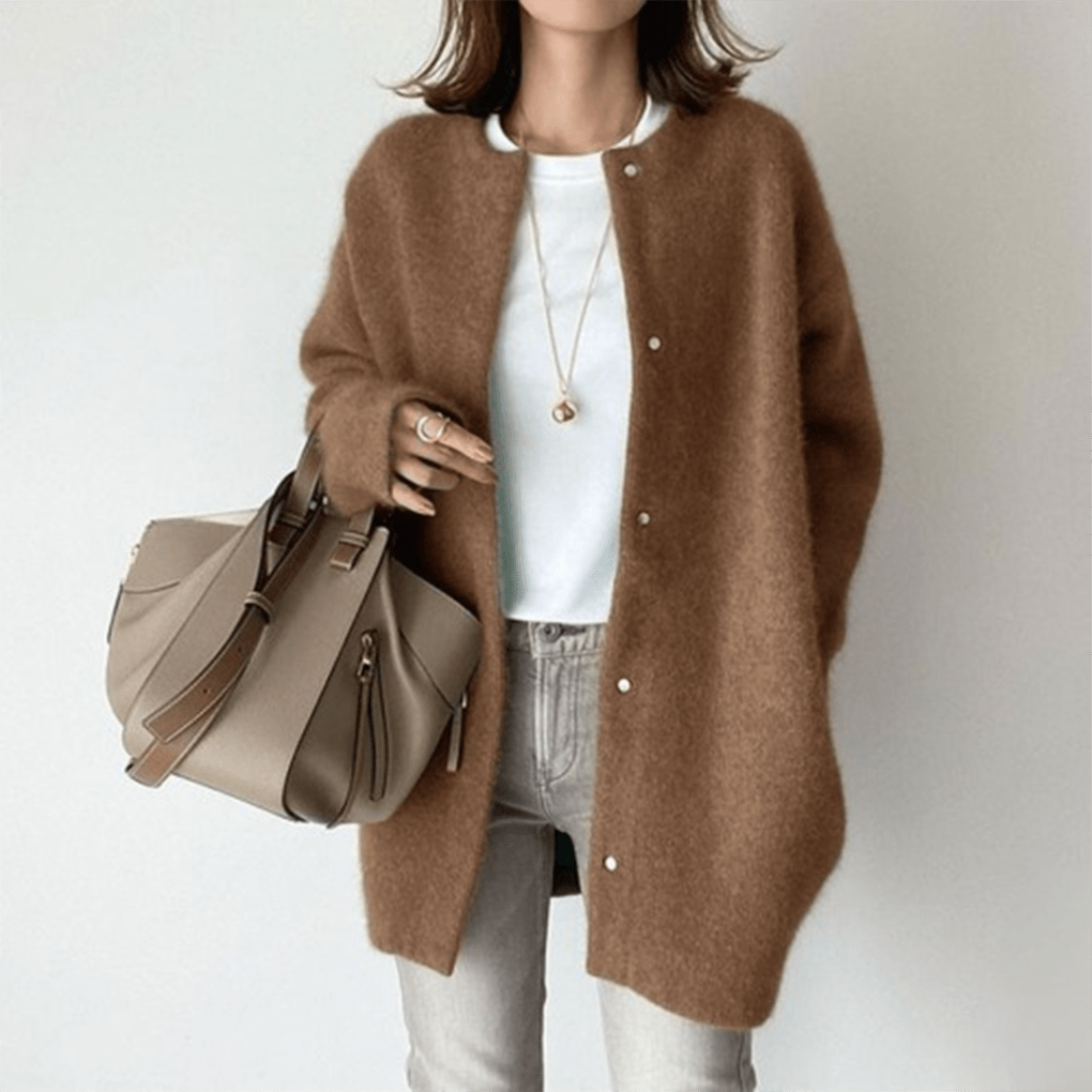 Primadon Damenstrickjacken Karamell / XS Eleganter Cardigan für Damen weich atmungsaktiv ganzjährig Büro Freizeit