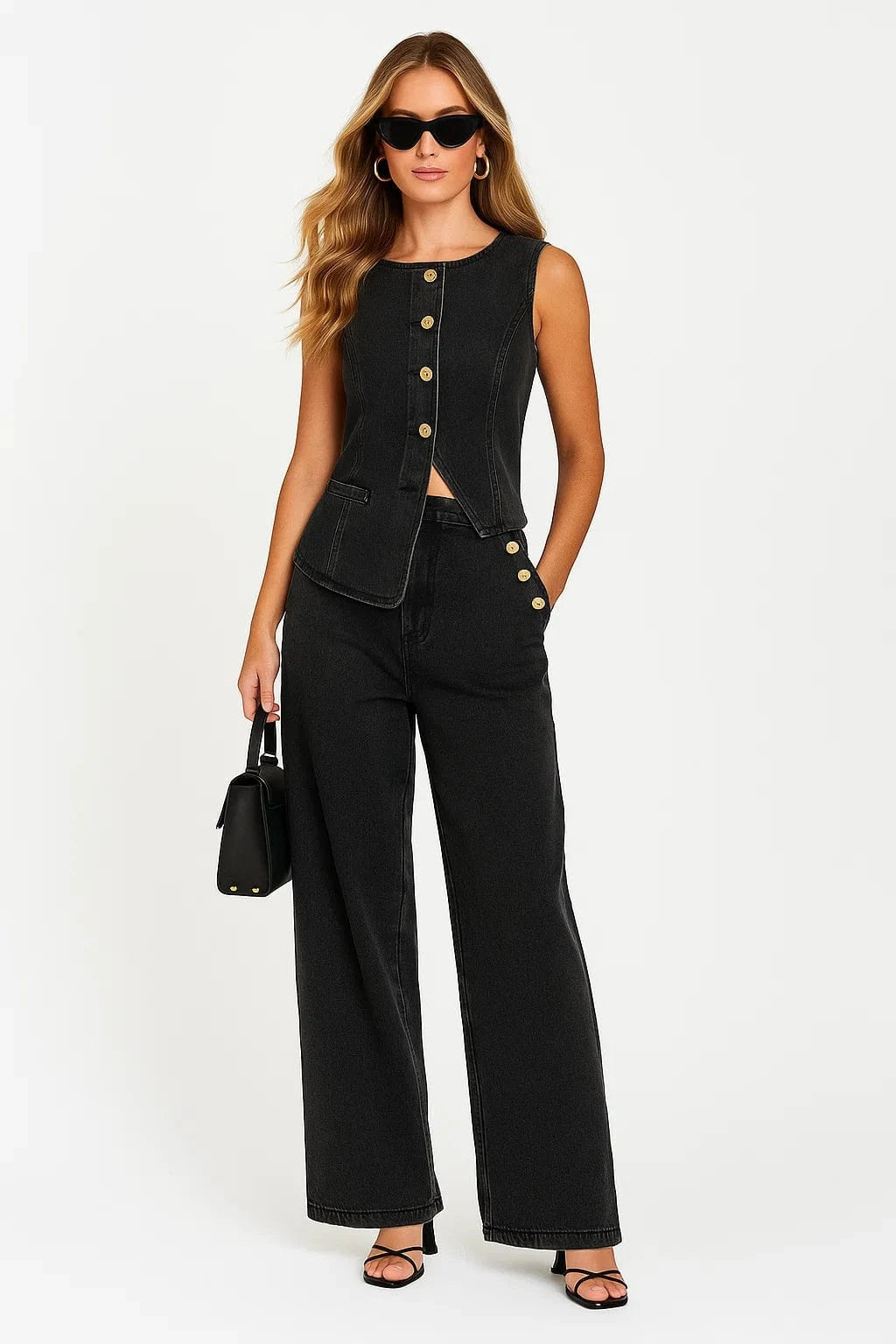 Primadon Denim-Sets Schwarz / S Elodie lässiges Jeans-Set für Damen urban