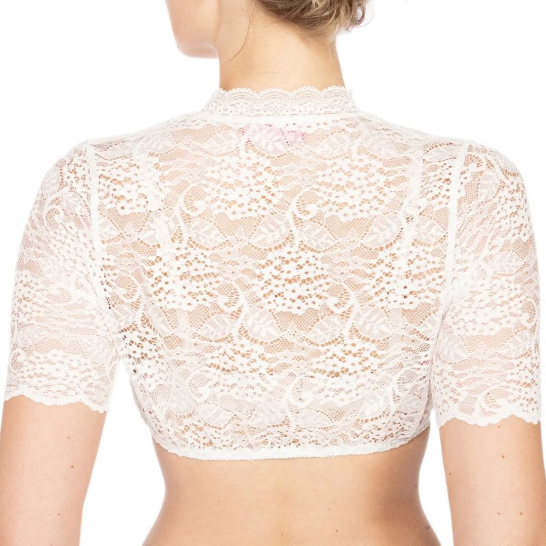 Primadon Dirndl & Trachtenkleider Alina | Elegante Dirndlbluse Spitze für Damen Oktoberfest
