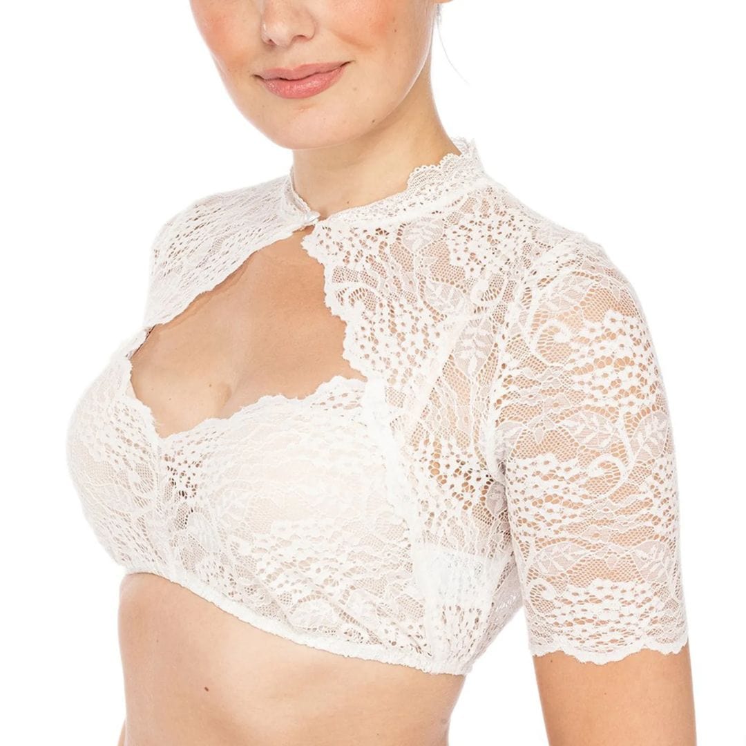 Primadon Dirndl & Trachtenkleider Alina | Elegante Dirndlbluse Spitze für Damen Oktoberfest