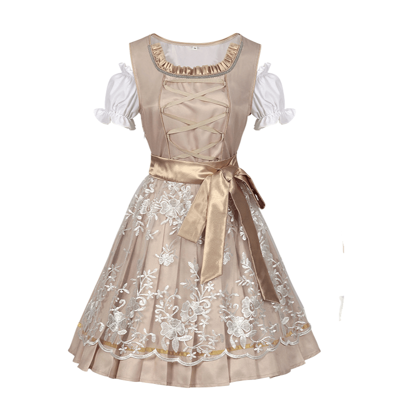 Primadon Festliche Kleider Beige / S Anna | Elegantes Trachtenkleid für Damen Oktoberfest