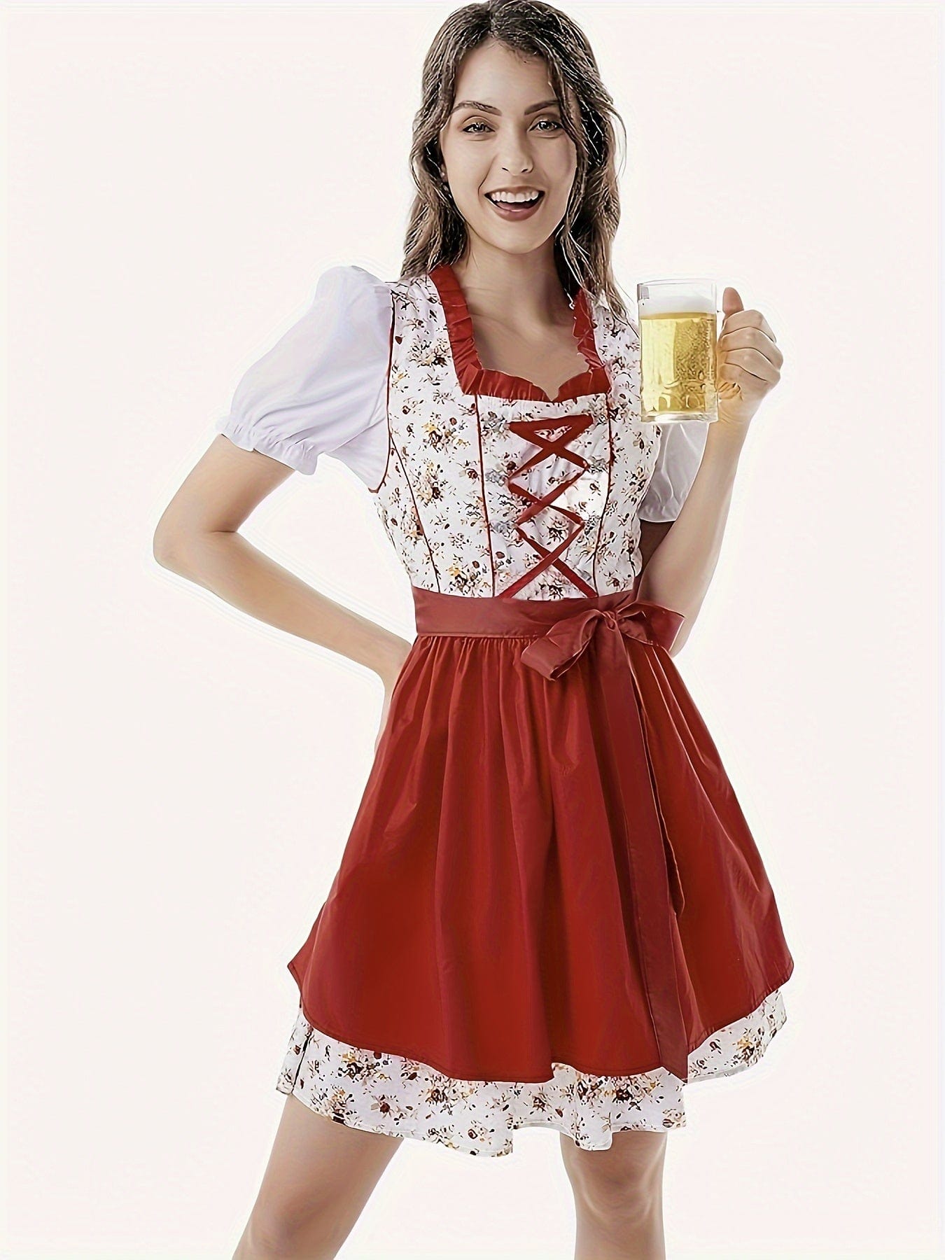 Primadon Festliche Kleider Rot / S Clara | Elegantes Dirndl Kleid für Damen festlich