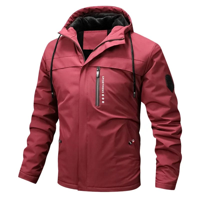 Primadon Fleecejacken Rot / XS Leon | Sportliche Fleecejacke für Herren mit Kapuze