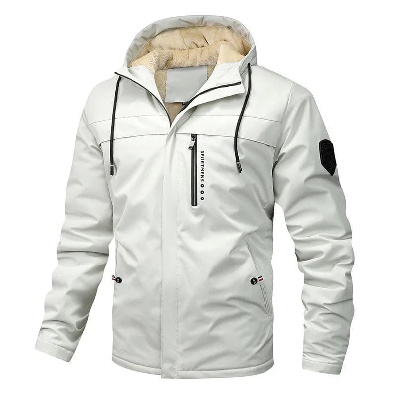 Primadon Fleecejacken Weiß / XS Leon | Sportliche Fleecejacke für Herren mit Kapuze