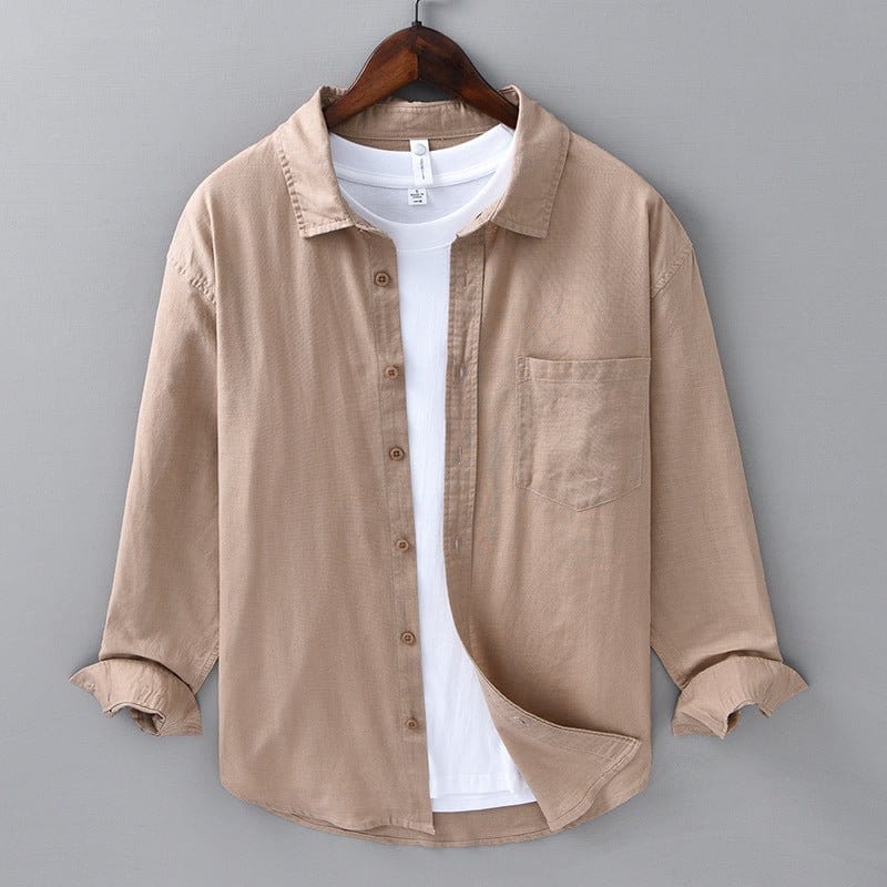 Primadon Freizehemden Beige-a / XS Niko | Lässiges Leinenhemd für Herren leicht