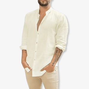 Primadon Freizehemden Beige / S Alban luftiges Leinenhemd für Herren langarm
