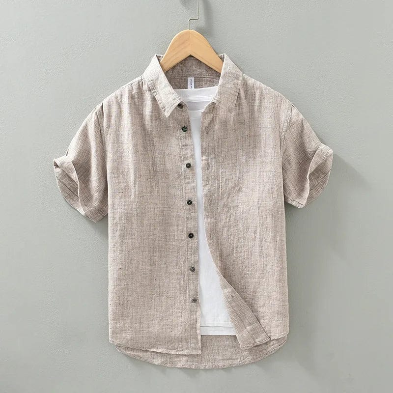 Primadon Freizehemden Beige / S Marcelli | Atmungsaktives Leinenhemd für Herren Sommer