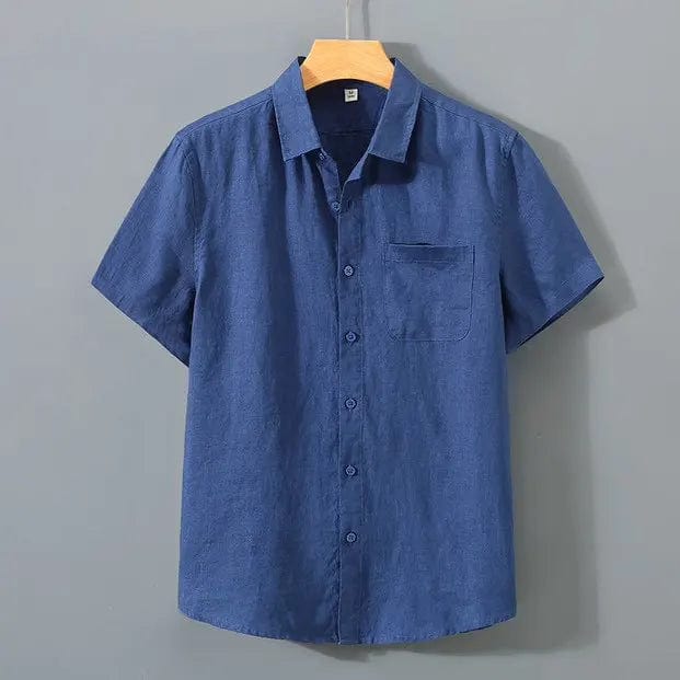 Primadon Freizehemden Blau / S Percassi | Lässiges Leinenhemd für Herren Sommer