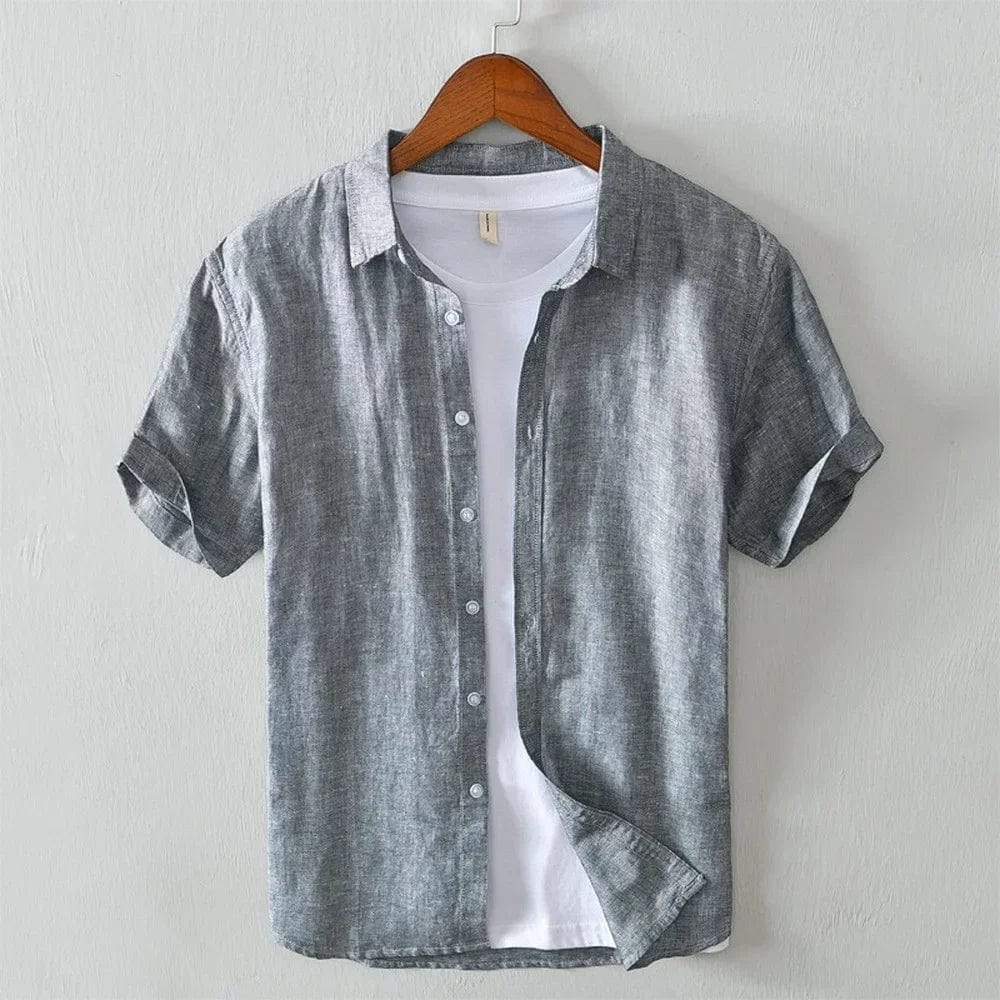 Primadon Freizehemden Grau / S Tony | Luxuriöses Leinenhemd für Herren Relaxed Fit