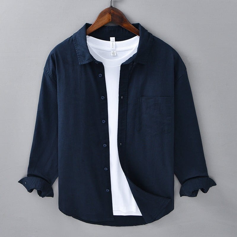 Primadon Freizehemden Marineblau / XS Niko | Lässiges Leinenhemd für Herren leicht