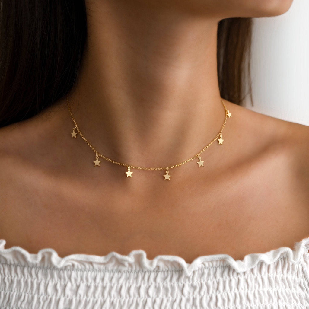 Primadon Halsketten Elara | Stilvolle Sternhalskette für Damen Gold/Silber