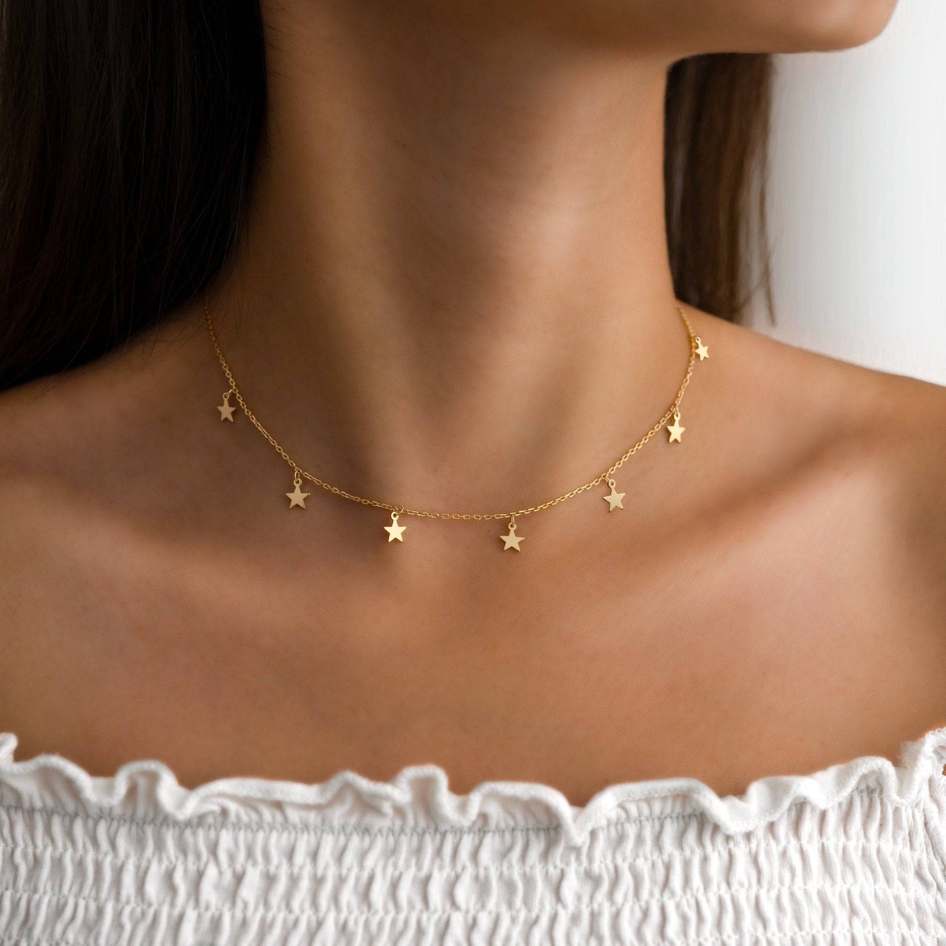 Primadon Halsketten Elara | Stilvolle Sternhalskette für Damen Gold/Silber