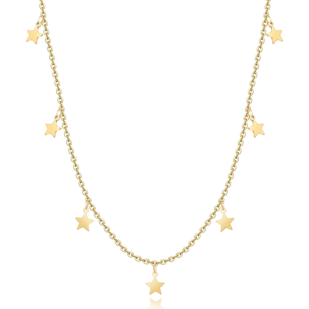Primadon Halsketten Gold Elara | Stilvolle Sternhalskette für Damen Gold/Silber