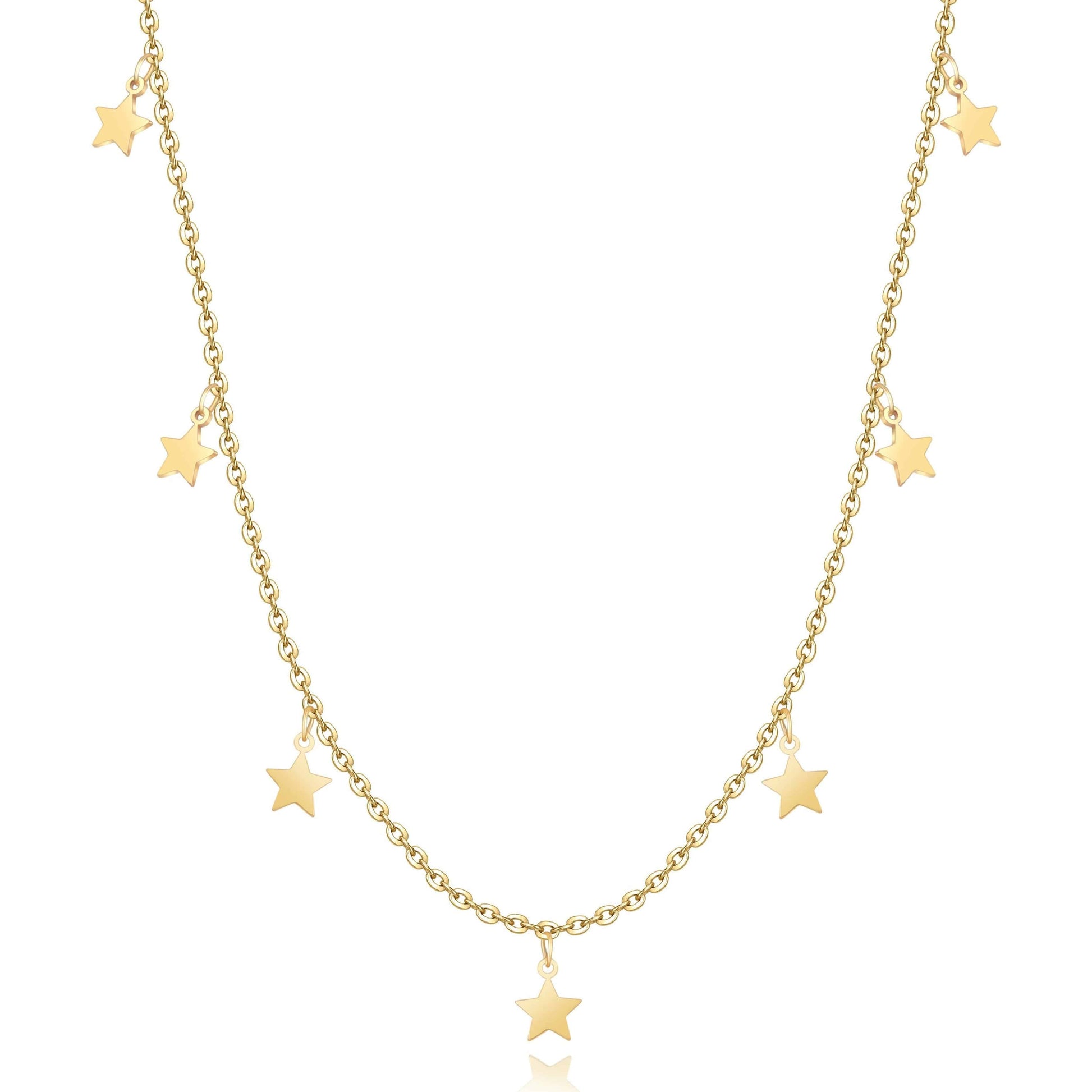 Primadon Halsketten Gold Elara | Stilvolle Sternhalskette für Damen Gold/Silber