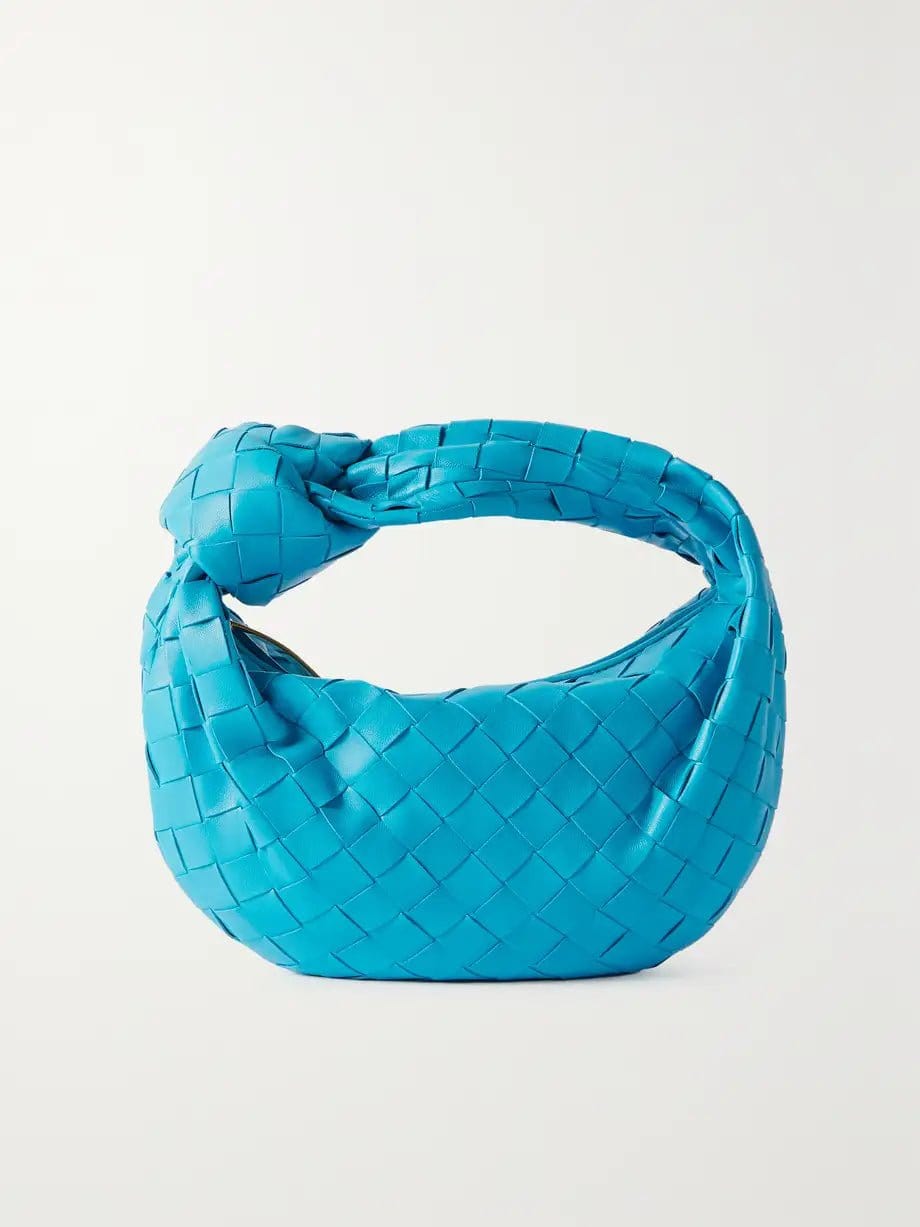 Primadon Handtaschen Blau Mira | gewebte Hobo-Tasche für Damen flexibel