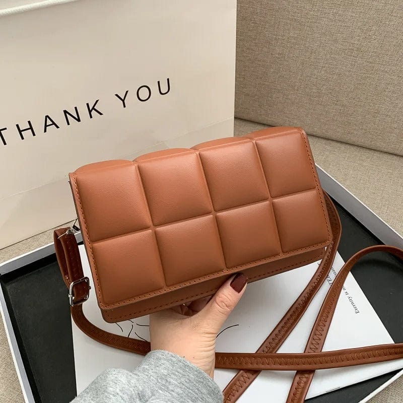 Primadon Handtaschen Braun Mila | elegante Umhängetasche für Damen PU-Leder