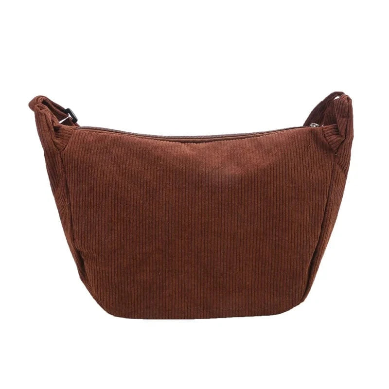 Primadon Handtaschen Dunkelbraun Cozy | stylische Umhängetasche aus Cord Unisex