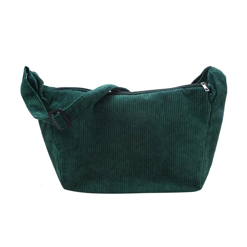 Primadon Handtaschen Dunkelgrün Cozy | stylische Umhängetasche aus Cord Unisex