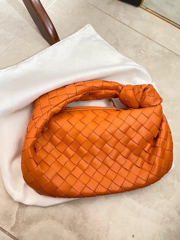 Primadon Handtaschen Orange Mira | gewebte Hobo-Tasche für Damen flexibel