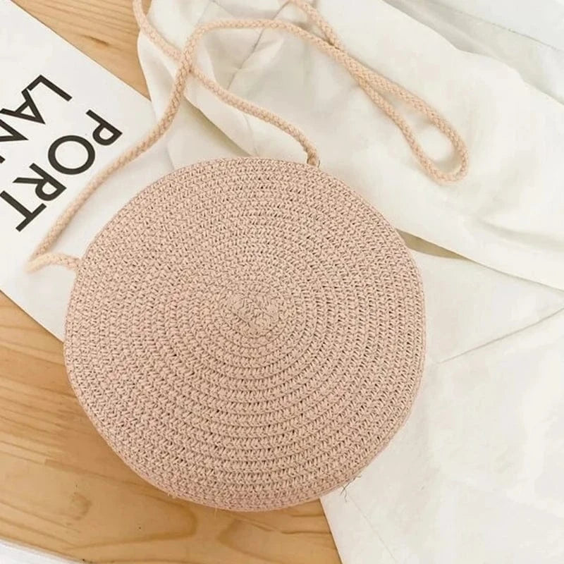 Primadon Handtaschen Rosa Soleil | elegante Strohbeutel-Tasche für Damen Sommer