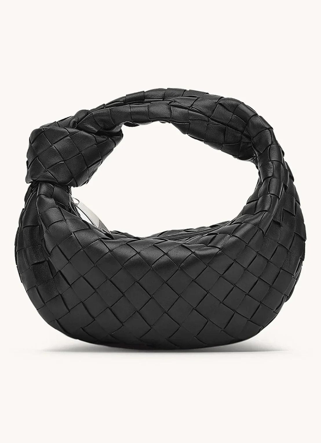 Primadon Handtaschen Schwarz Mira | gewebte Hobo-Tasche für Damen flexibel