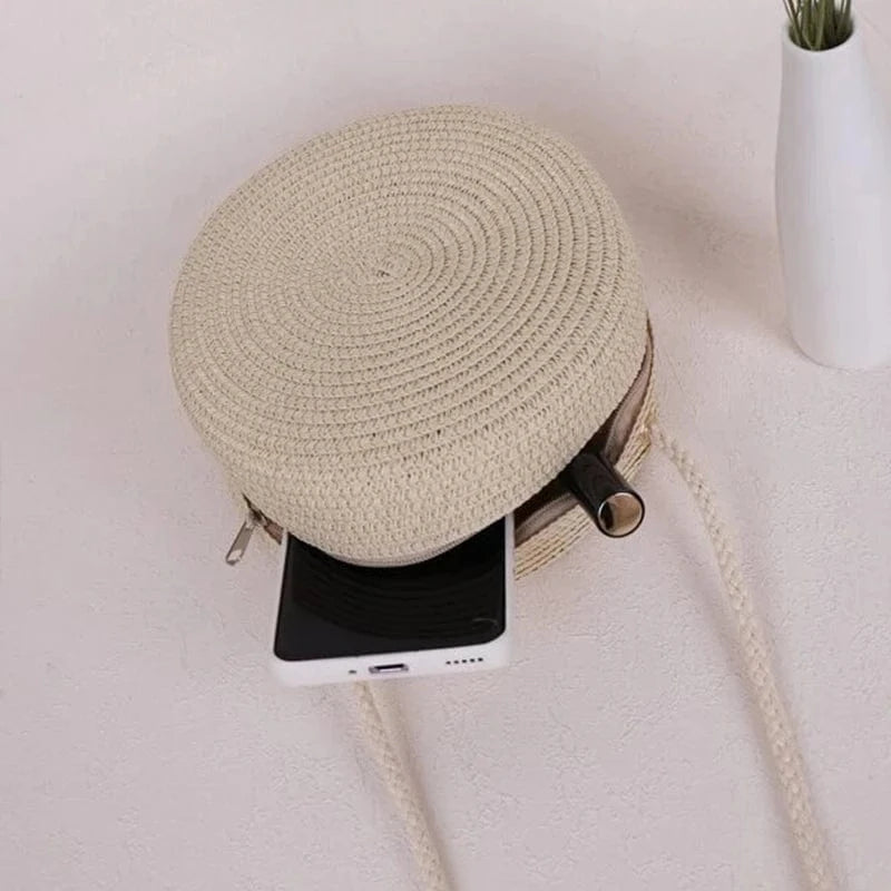 Primadon Handtaschen Soleil | elegante Strohbeutel-Tasche für Damen Sommer