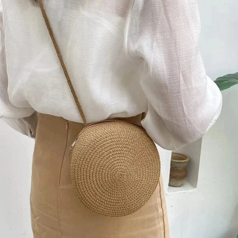 Primadon Handtaschen Soleil | elegante Strohbeutel-Tasche für Damen Sommer