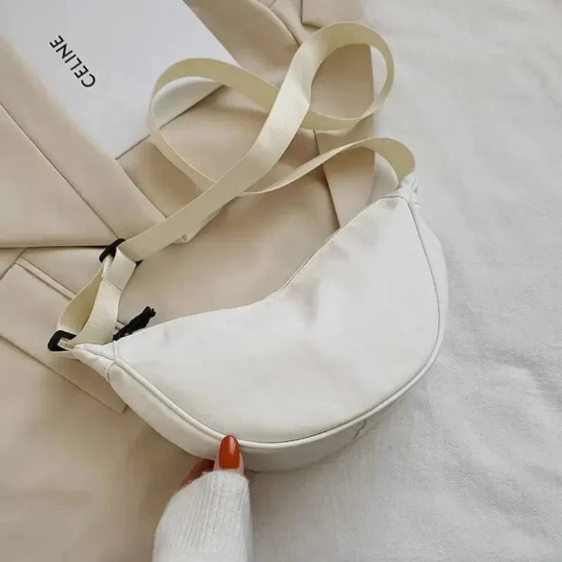 Primadon Handtaschen Weiß Lena leichte Umhängetasche für Damen nylon
