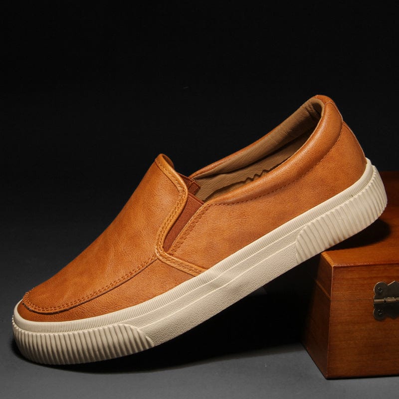 Primadon Hausschuhe Braun / 37.5 Marc | Elegante Leder Slipper für Herren Atmungsaktiv