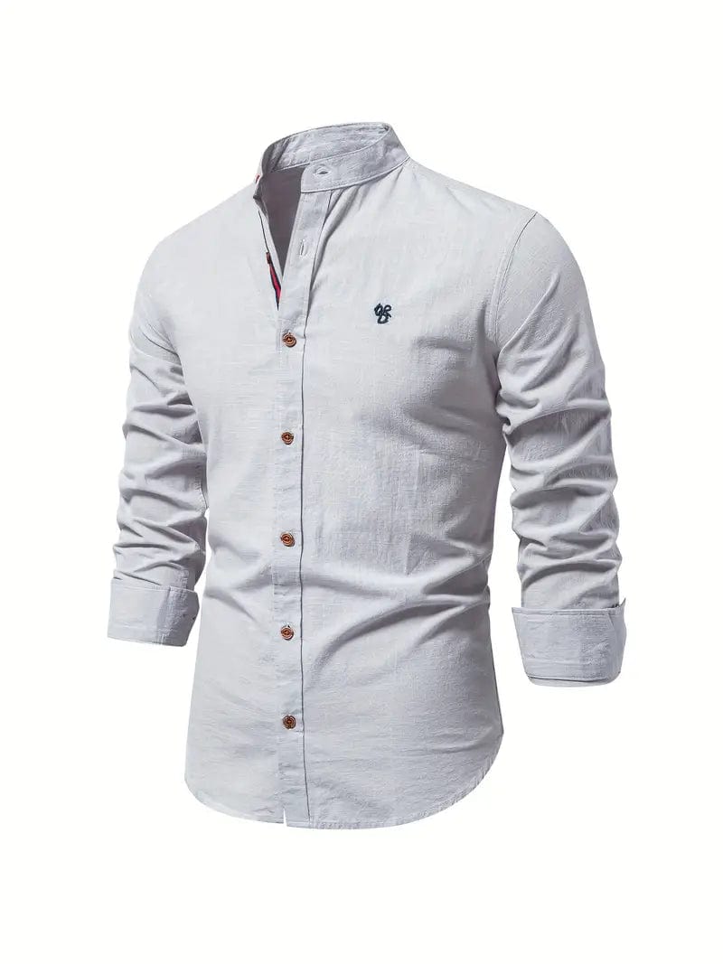 Primadon Hemdblusen Grau / XS Benjamin | Elegantes Herrenhemd Langarm für Frühling und Herbst
